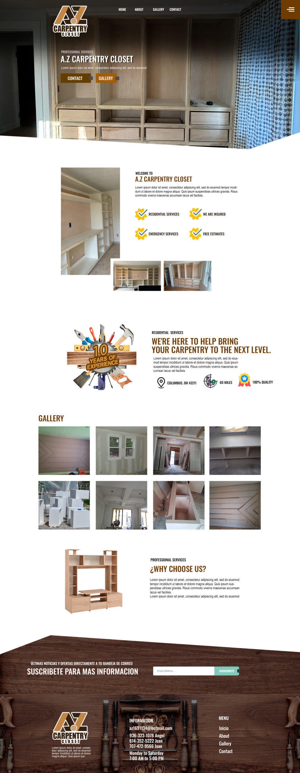 Website Development website a.z carpentry closet 89562