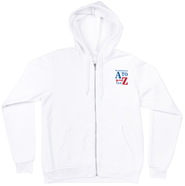 hoddie white zipper front